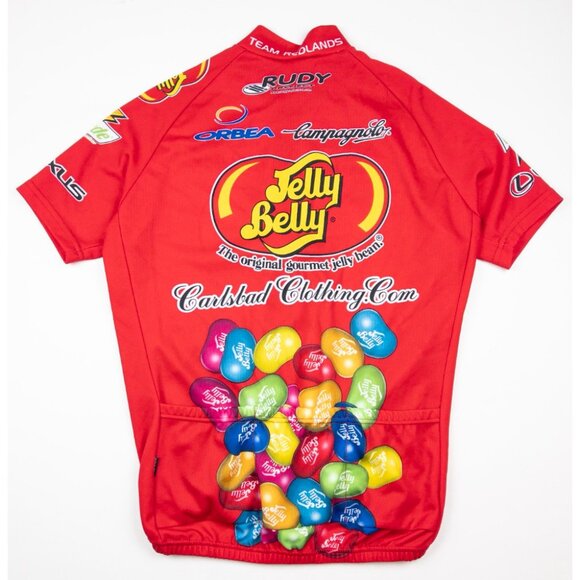 Jelly Belly Cycling Jersey Men's XL Red Full Zip Candy Pro Team Etxeondo - Picture 3 of 13